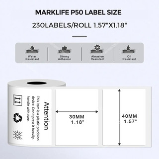 1 Gói P50 Nhãn Dán Marklife Giấy Nhiệt Chống Thấm Nước Miếng Dán Tương Thích Cho M221 M220 M120 M200 M110 Máy In 50 * 80mm 40 * 30mm