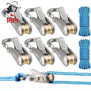 Bộ căng dây Bộ điều chỉnh Paracord Bộ điều chỉnh 6 gói Công cụ kẹp dây buộc không cần khóa có con lăn, Khóa có thể điều chỉnh để cắm trại, chèo thuyền