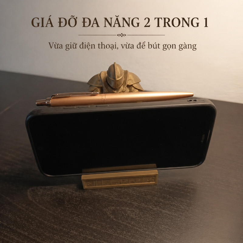 Hiệp Sĩ Độc Đáo Decor - Cho Bàn Làm Việc, Kết Hợp Để Bút & Giá Đỡ Điện Thoại, Quà Tặng Độc Đáo
