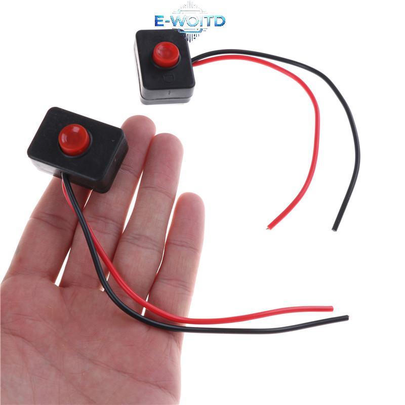 E-WOITD 2 Chiếc DC 12V 2A Đế Dính Nút Nhấn Hành Động Có Dây Công Tắc Cho Ô Tô E-WOITD