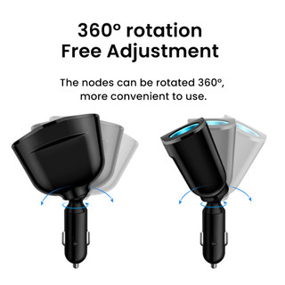 Elough 66W 6 Cổng Sạc Xe Hơi Sạc Nhanh QC3.0 3USB Loại C Sạc Điện Thoại Ô Tô Adapter