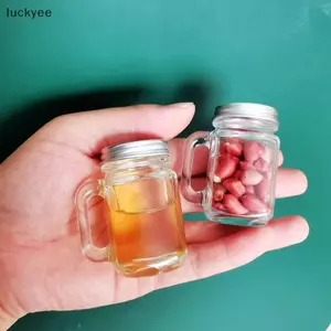 Luckyew Mini Mason Jar Cho Mứt Mật Ong Di Động Chống Rò Rỉ Cà Phê Sữa Nước ép Chai Có Nắp Nhà Đảng Thanh Vodka Spirits Bắn Thủy Tinh TQ