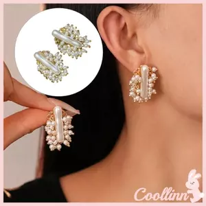 COO Hoa Ngọc Trai Bông Tai Bề Mặt Mịn Phụ Kiện Tai Độc Đáo Cho Thường Ngày