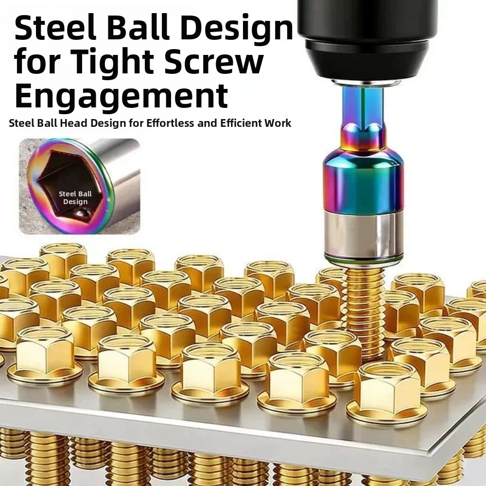 AWNGD 1 / 5 Cái Tay tuốc nơ vít khí nén, Ổ cắm nhiều màu sắc có độ cứng cao 8mm, Ổ cắm chuôi lục giác loại kẹp chống mài mòn đa năng cho tuốc nơ vít khí nén