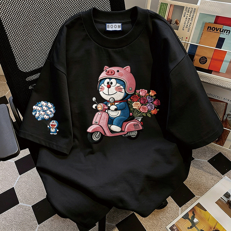 BOOM Áo thun nữ kiểu hàn quốc form rộng tay lỡ cổ tròn cotton Mát-Hè hot trend in cách dễ thương Áo phông form vừaV051