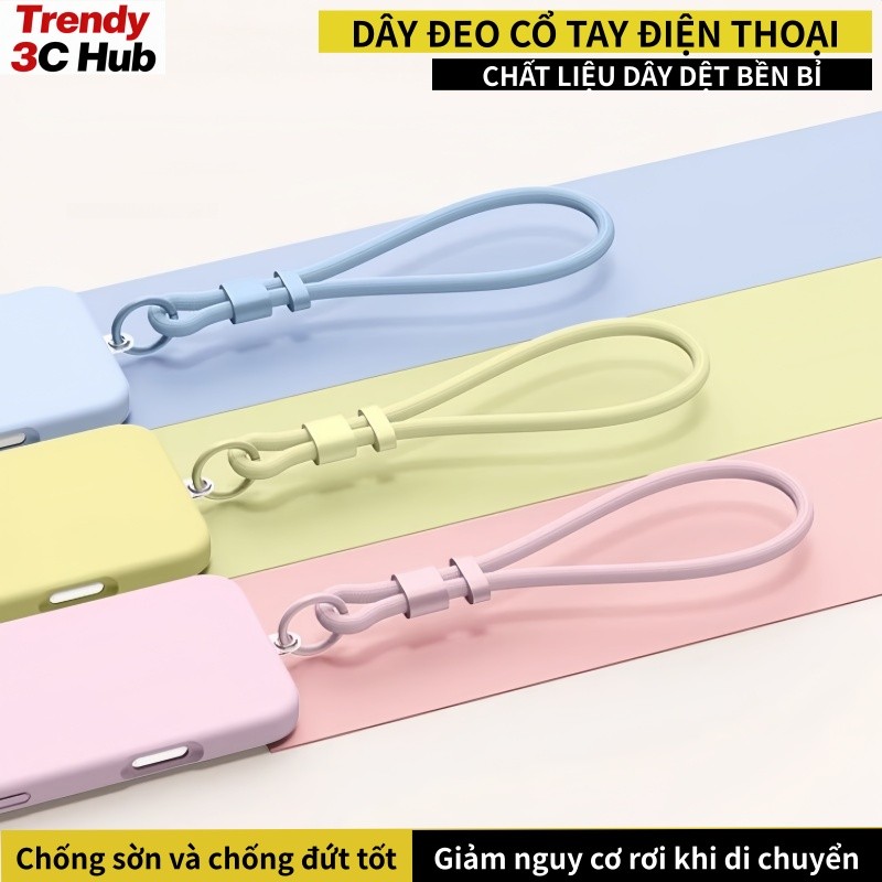 Dây đeo cổ tay điện thoại đan dây ngắn chống rơi dùng cho iPhone Samsung Xiaomi OPPO Huawei