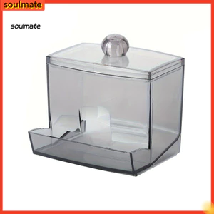 Linh hồn| Hộp đựng khăn bông Hộp đựng bàn thay đồ bằng Acrylic có nắp tre – Dụng cụ sắp xếp chống ẩm chống bụi cho khăn bông Trang sức bóng nha khoa cho gia đình