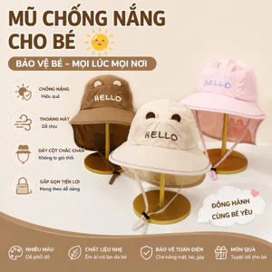 【SKISOPGO】Mũ Chống Nắng Trẻ Em Hình Capybara,Ngăn Tia UV, Vải Nhanh Khô, Thoáng Khí,Chống UV Cho Bé 1–8 Tuổi