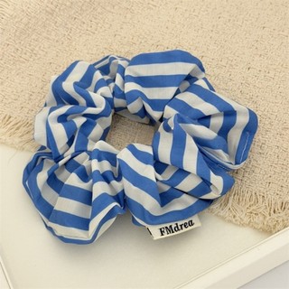 Hululu / Hàn Quốc Xanh Trắng Sọc Vải Scrunchy Dây Buộc Tóc Sức Sống Cao Cấp Đầu Dây Buộc Hoa Phong Cách Mới Dây Tóc