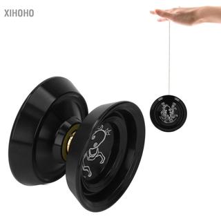 xihoho Yoyo Đồ chơi không phản hồi Hợp kim hình tròn chuyên nghiệp nâng cao dành cho đào tạo (Đen