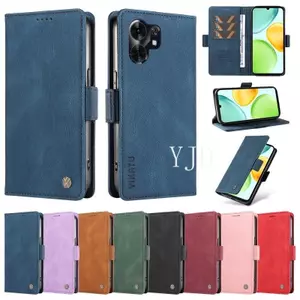 YJD Ốp Lưng Cho Honor 500 Smart X6D Da Cao Cấp Cảm Giác Da Bên Khóa Khe Cắm Thẻ Chống Rơi Vỏ Điện Thoại