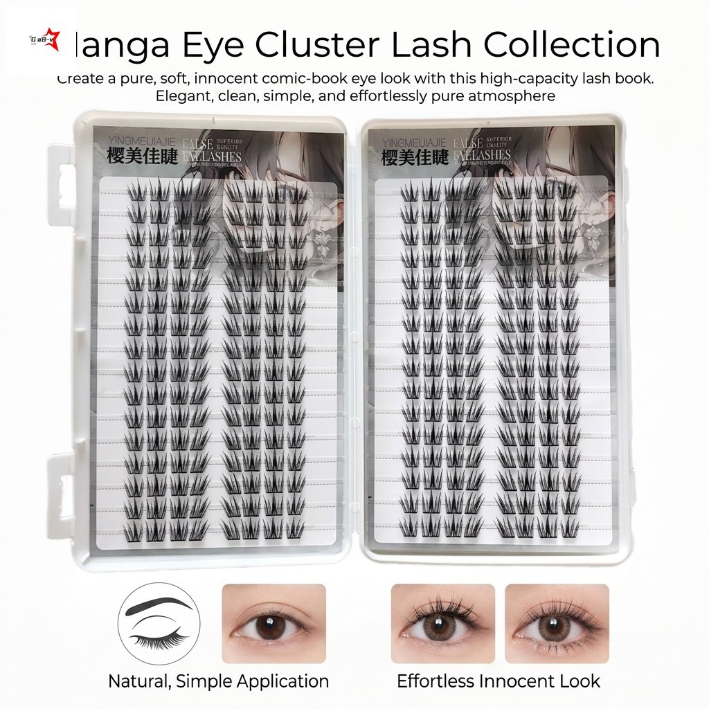 Phong cách Manga tự nhiên Lông mi giả Cụm đơn Thân cây vô hình C Curl 9-13mm