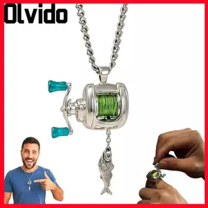 Bộ trang sức cuộn dây câu OLVIDO, có tay cầm xoay được Vòng cổ cuộn câu Mini bằng hợp kim, Phụ kiện trang sức vòng câu DIY sáng tạo