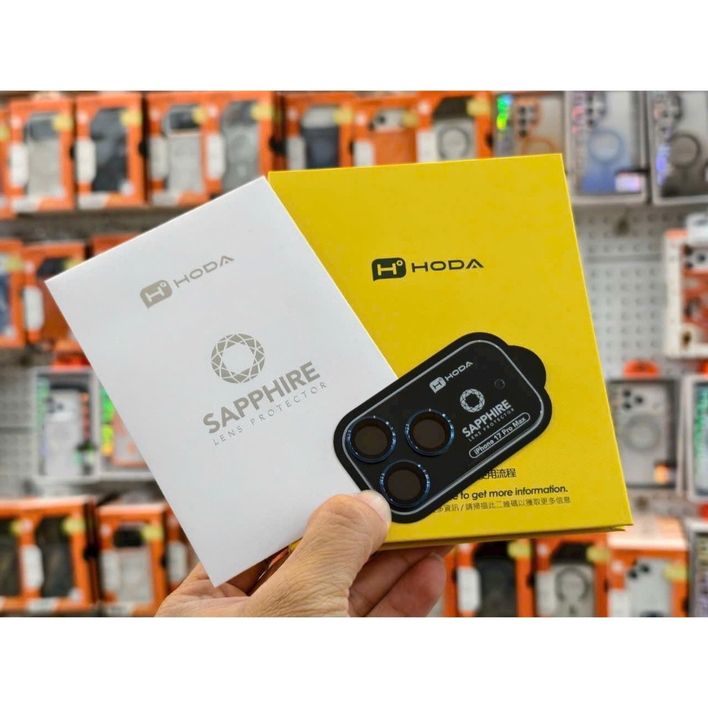 [Chính Hãng] Cụm Kính Cường Lực Camera Hoda Sapphire 2in1 Cho iPhone 17 Pro / 17 Pro Max - Bảo Về Full Mắt Và Đế Camera