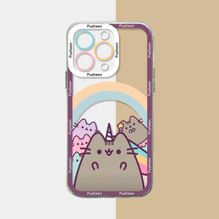 Vỏ Mèo Pusheen Dễ Thương Ngộ nghĩnh Cho Iphone 17 Air 17 Pro Max 14 15 16 Pro Plus Vỏ Mềm Trong Suốt Họa Tiết Hoạt Hình Silicon Trong Suốt TPU Mắt Thiên Thần Chống Rơi