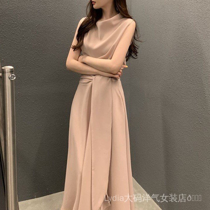 Váy vest không tay chất lượng cao dành cho phụ nữ, thiết kế thanh lịch với dây buộc, phù hợp mùa hè và size lớn.