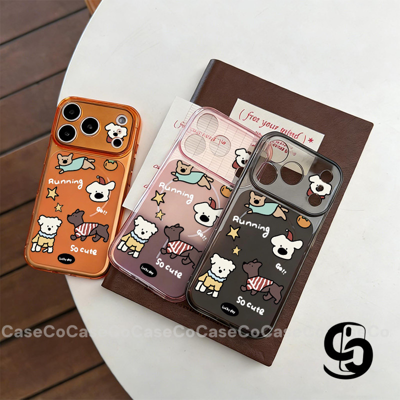 Ốp Lưng Cho IPhone 13 15 12 16 11 17 14 Pro Max 16 15 Plus 17Air Phim hoạt hình Puppy siêu mỏng bìa mềm mờ