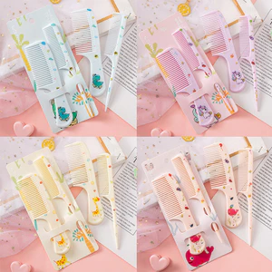 【Roshy】lược răng nhỏ Bộ 2 lược chải tóc hình động vật hoạt hình cho trẻ em đuôi nhọn.