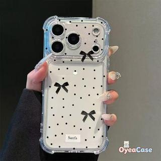 Ốp lưng trong suốt có nơ chấm bi cho Samsung Galaxy A20S A20E A17 A16 A15 A14 A13 A12 A11 A10S A10E A10 A07 A06 A05 A05S A04 A04E A04S Vỏ bốn dây mỏng trong suốt dễ thương