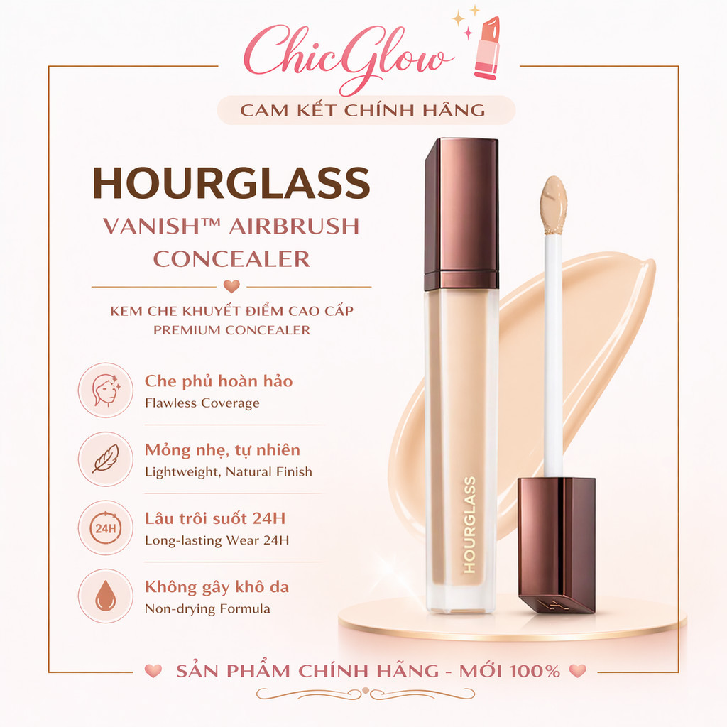 [Chính Hãng]Che khuyết điểm ℍ𝕆𝕌ℝ𝔾𝕃𝔸𝕊𝕊 𝕍𝔸ℕ𝕀𝕊ℍ 𝔸𝕀ℝ𝔹ℝ𝕌𝕊ℍ 𝗖𝗢𝗡𝗖𝗘𝗔𝗟𝗘𝗥 Fullsize | Che Quầng Thâm, Dễ Dùng