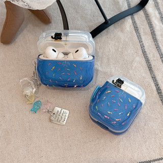 Mèo con fishes.for Airpods4 Airpod 1 / 2 3 Pro Pro2 pro3 Vỏ tai nghe Bluetooth không dây Vỏ bảo vệ tai nghe AirPods Pro i3 i4 pro3