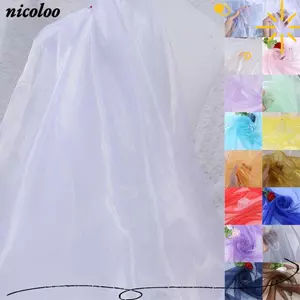 Vải lưới NICOLOO Organza, 100X150cm Vải gạc nhẹ Sheer, May thủ công Bóng mịn màng Nhiều màu sắc Organza Vải Váy cưới