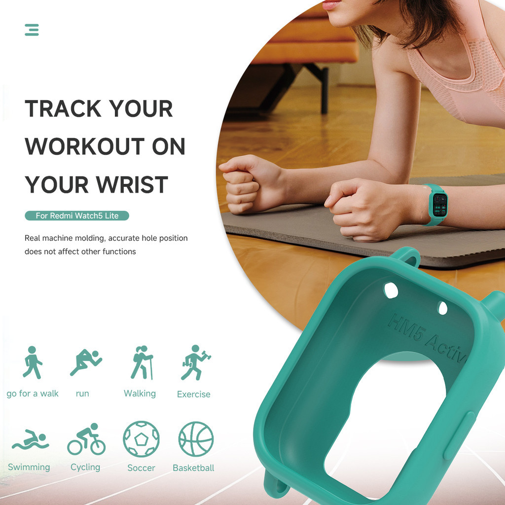 Ốp lưng + dây đeo silicon khắc cho Redmi Watch 5 Active / Lite vỏ vòng tay dây đeo đồng hồ mềm