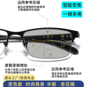Kính đọc sách Photochromic nhẹ, điều chỉnh độ sáng tự động, thiết kế nửa đầu - Phù hợp cho doanh nhân