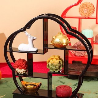 Khay đựng đồ đa ngăn bát giác Vintage Hạt gỗ nhựa trưng bày đám cưới Khay tráng miệng