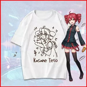 Áo thun Kasane Teto từ Vocaloid, phong cách hoạt hình dễ thương cho mùa hè