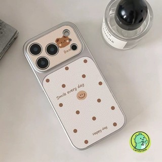 Ốp Điện Thoại Gấu Dễ Thương Cho Vivo Y05 Y04 Y04S Y03 Y03T Y02 Y02S Y02T Y02A Y01A Y77 Y75 Y72 Y58 Y56 Y95 Y93 Y91C 5G 4G Da PU Hoạt Hình Chấm Bi Ins Phong Cách Vỏ Mềm 3D