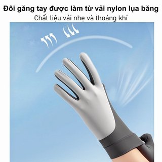 Găng tay chống nắng UPF50 ice silk làm mát, chống trượt, phù hợp cho xe đạp và xe máy mùa hè