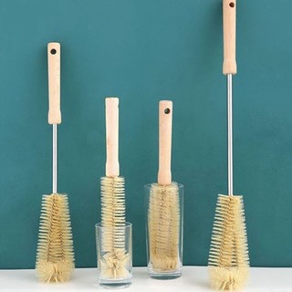 Cọ Vệ Sinh Bình Nước / Cà Phê / Các Loại Chai, Có Cán Bằng Gỗ Hình Tiện Dụng