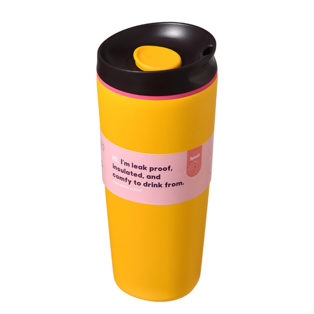 Cốc giữ nhiệt bằng thép không gỉ tối giản Cốc cà phê cách nhiệt chân không Nắp chống rò rỉ Du lịch Đế im lặng Cốc giữ nhiệt Bình giữ nhiệt
