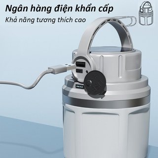 Đèn lồng cắm trại năng lượng mặt trời Loại C có thể sạc lại chống nước 1200mAh LED Lều Light Hook IPX4