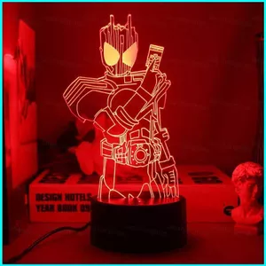HK1 Mặt nạ Kamen Rider Đèn ngủ Anime 3d Đèn LED từ xa Sạc USB Chiếu sáng Thập kỷ Revice Zero-One Trang trí nội thất Gi