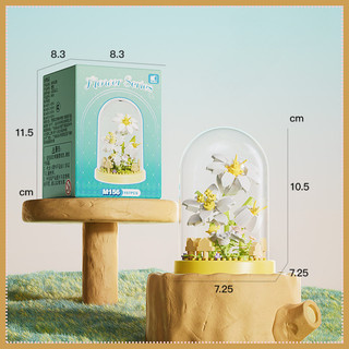 Mô hình khối xây dựng 3D – Hoa bất tử: Hồng & Phù Dung – Quà tặng 7/7 cho nữ – Lắp ráp hoa để bàn, kèm đèn & vỏ