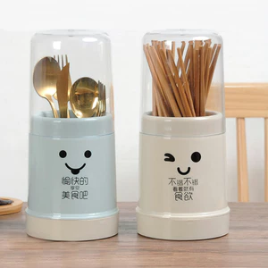 Ống đựng muỗng đũa chống bụi hoạ tiết mặt cười dễ thương 25x11cm FE120