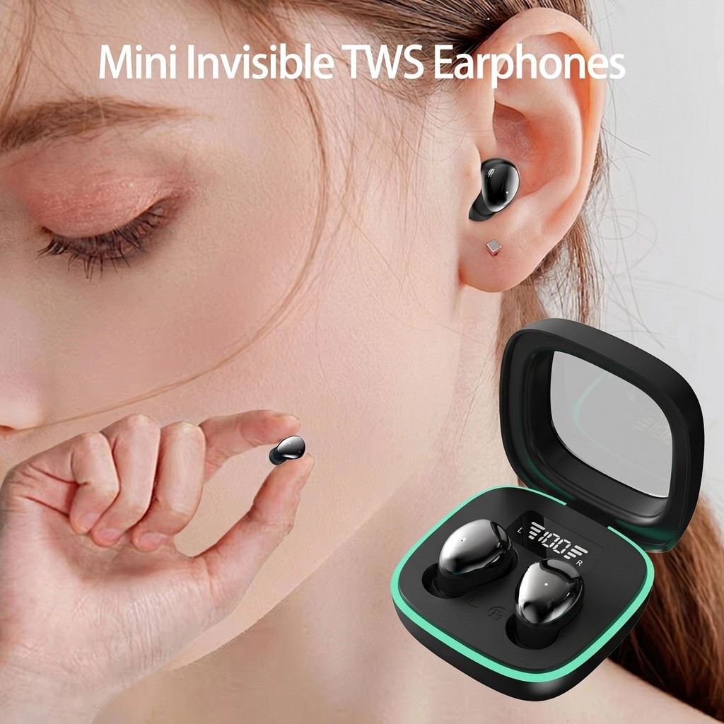 Tai nghe Senbenbao B51 Tai nghe ẩn Mini Bóng mạ điện khí quyển Băng tần ánh sáng Bluetooth 6.0 Màn hình sạc kỹ thuật số IPX5 + ENC