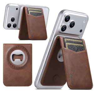 Túi đựng thẻ da từ tính dành cho doanh nghiệp cho iPhone 17 Pro Max 16 Plus 15 14 13 12 11 Vỏ mở chai có chân đế đa năng
