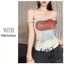 Milyfashion Slim-fit Slimmer Look Pure Desire Smudge Tranh sơn dầu trừu tượng In gạc Dây đeo quây không đều Y2K Nữ tính Phong cách Hàn Quốc YPXG