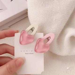Kẹp tóc hình bầu dục bằng kim loại Phong cách dễ thương với thiết kế trái tim cho phụ kiện tóc nổ cho bé gái tuổi Teen
