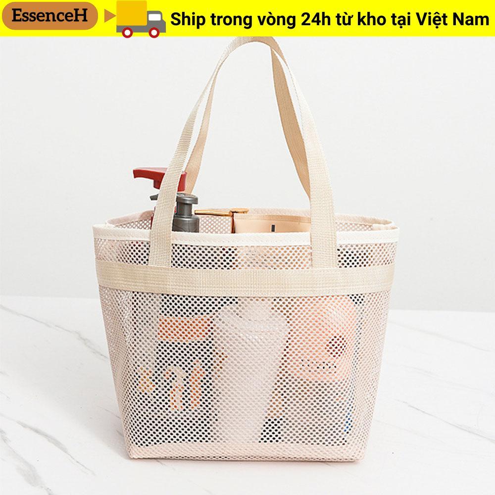 Túi tắm lưới ESSENCEH, túi vệ sinh tái sử dụng, túi đựng mỹ phẩm khô nhanh tiện lợi cho phòng tắm