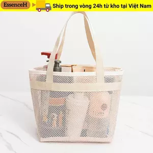 Túi tắm lưới ESSENCEH, túi vệ sinh tái sử dụng, túi đựng mỹ phẩm khô nhanh tiện lợi cho phòng tắm
