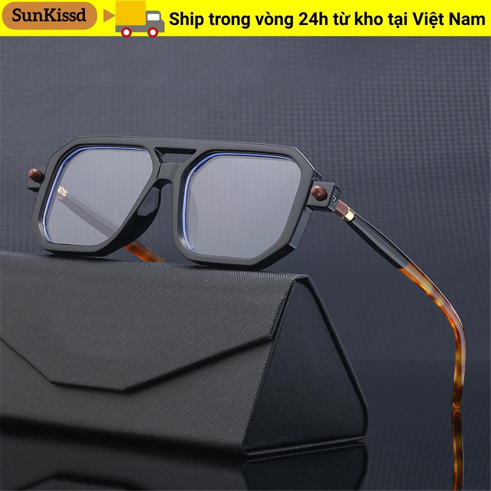 Kính mắt thời trang cầu đôi SUNKISSD UV 400 Da báo Nam