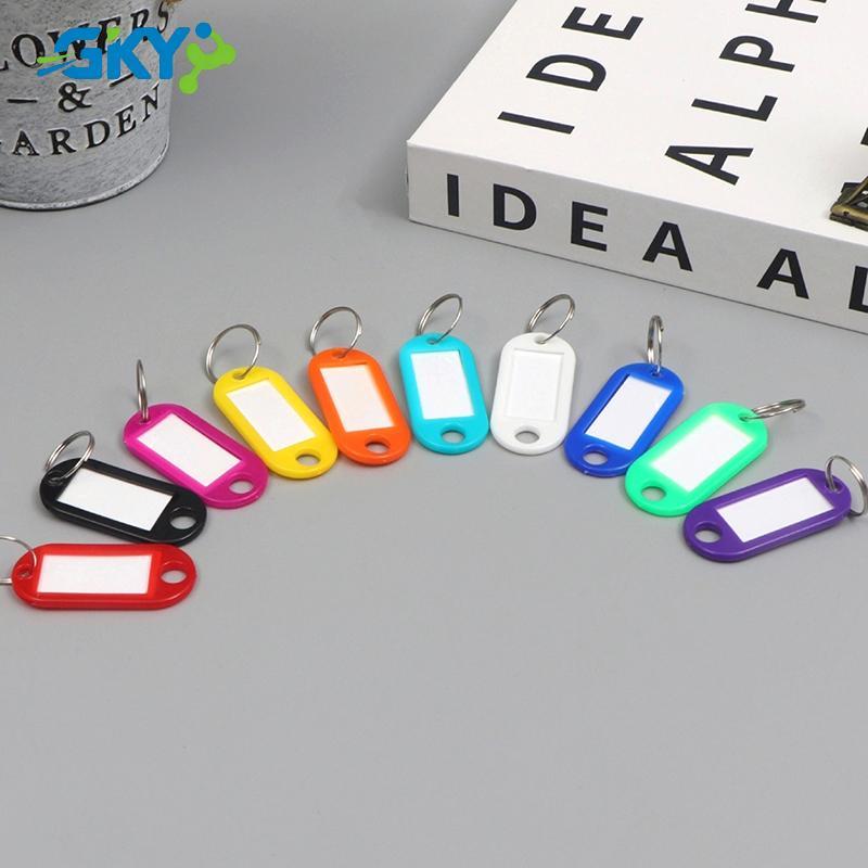 GKY 50 Chiếc Móc Khóa Nhiều Màu Sắc Thẻ Chìa Khóa Nhãn ID Tên Phòng Địa Chỉ TEL Số Bút Chìa Khóa Thẻ Hành Lý Có Vòng Chia GKY