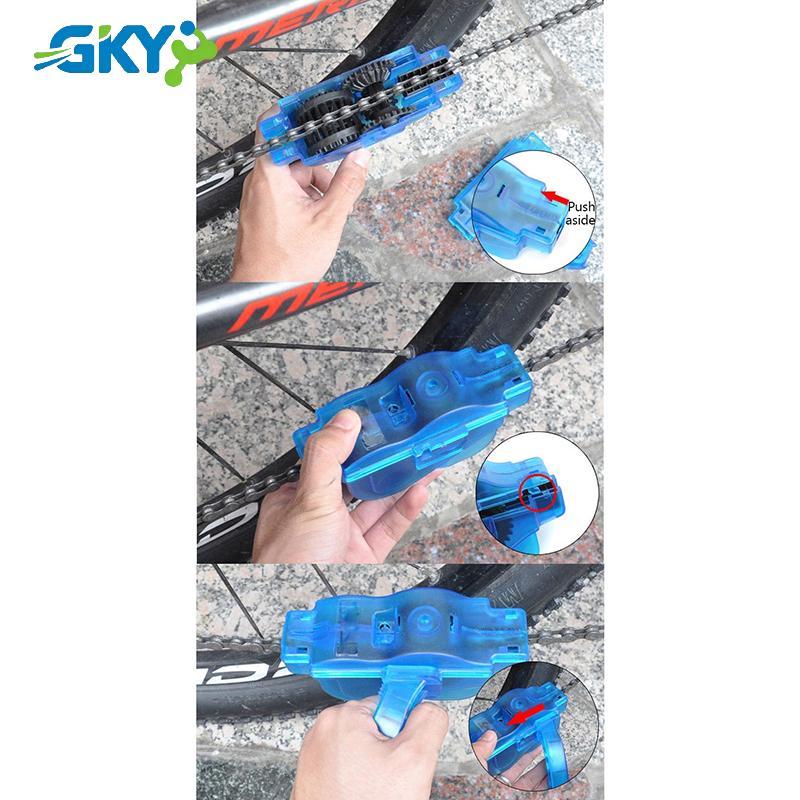 GKY Chain Cleaner Làm Sạch Xe Đạp 3D Chain Brush Wash Tool Set MTB Xe Đạp Bảo Vệ Dầu Xe Đạp Dây Xích Cho Leo Núi Đi Xe Đạp Phụ Kiện GKY