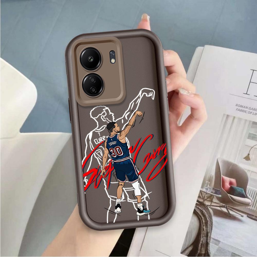 Ốp Lưng Cho Redmi 13C / POCO C65 Hoạt Hình Silicon Bé Gái Mềm Vỏ Điện Thoại TPU Bóng Rổ Cà Ri Mắt Thiên Thần Chống Sốc Ốp Lưng