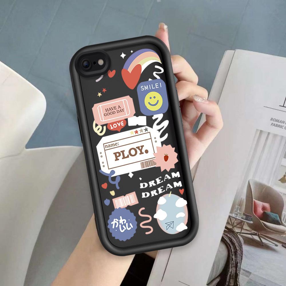 Ốp Cho iPhone 6 6s 7 8 se2020 Plus Hoạt Hình Silicon Phụ Kiện Vỏ Điện Thoại Mềm Nhãn TPU Nụ Cười Hoa Thiên Thần Mắt Chống Sốc Ốp Lưng