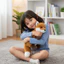 Đồ chơi sang trọng nằm QEARY, Thiết kế thực tế Chất liệu mềm Mô phỏng Plushie, Ngoại hình giống như thật dễ thương Phong cách đáng yêu Kết cấu lông tơ màu đỏ Đồ chơi sang trọng ngày lễ